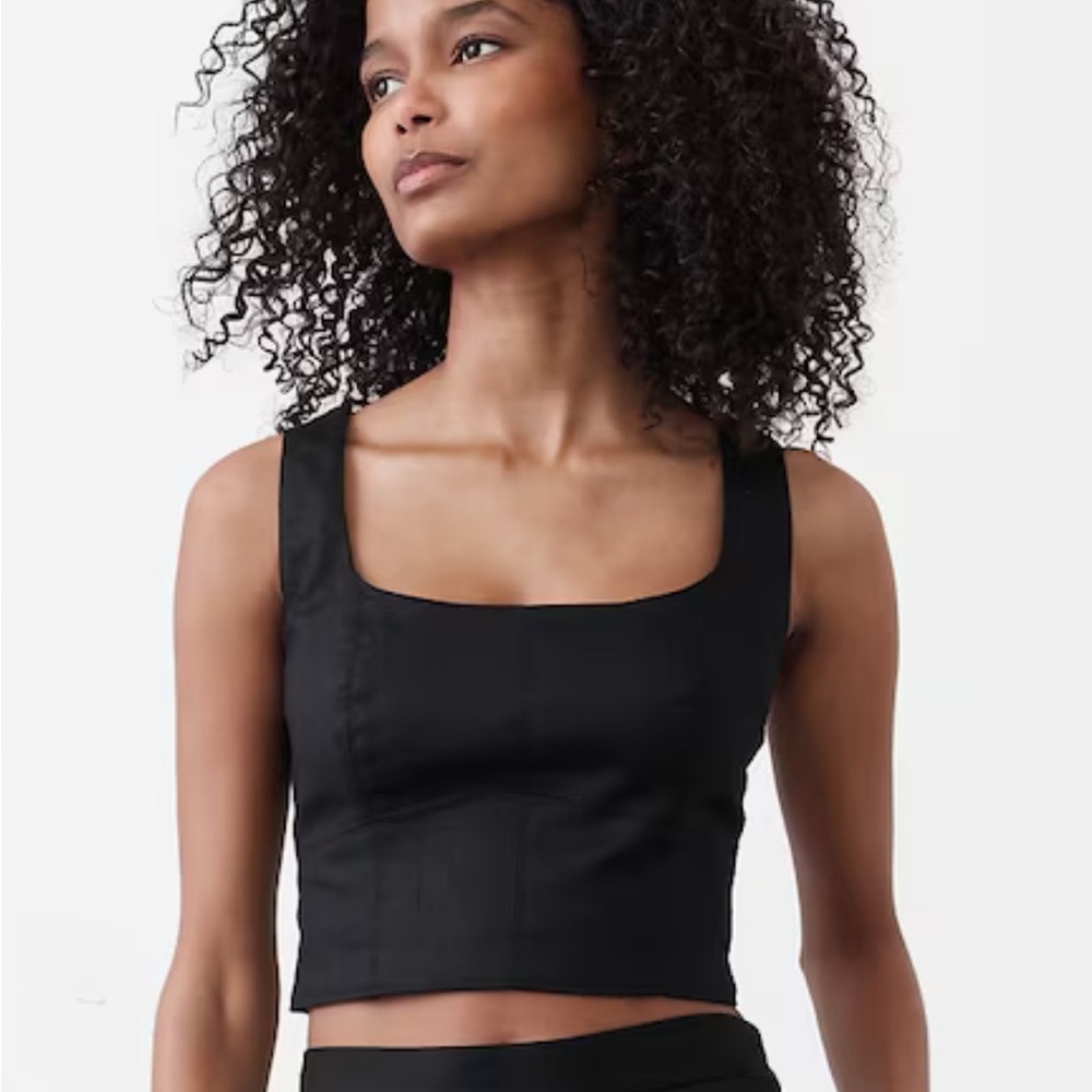 NWT Banana Republic Linen Square Neck Bustier Crop Top